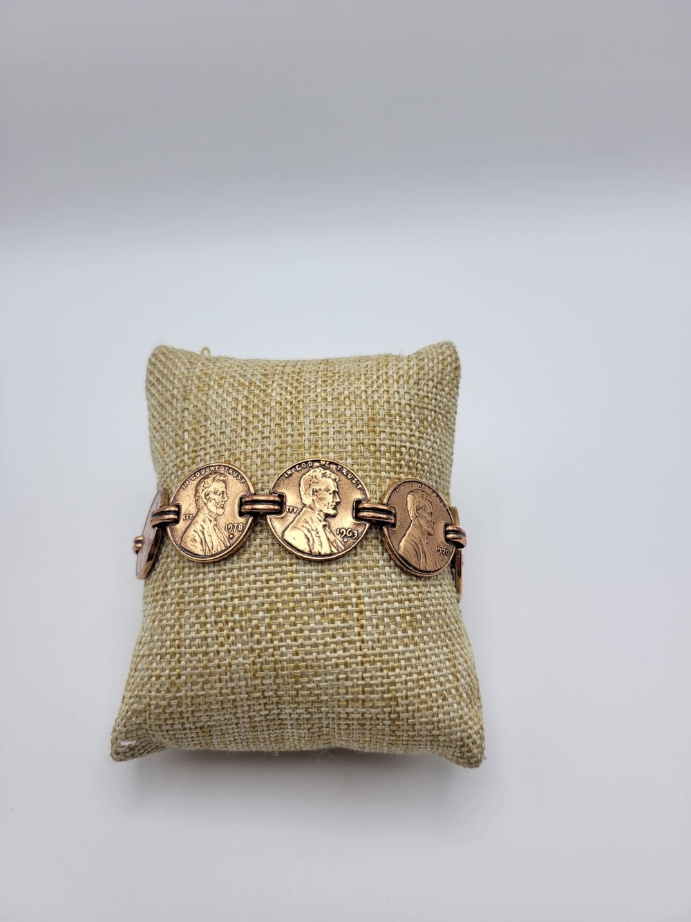 Vintage-Inspired Copper Penny Link Bracelet - Women's Jewelry
